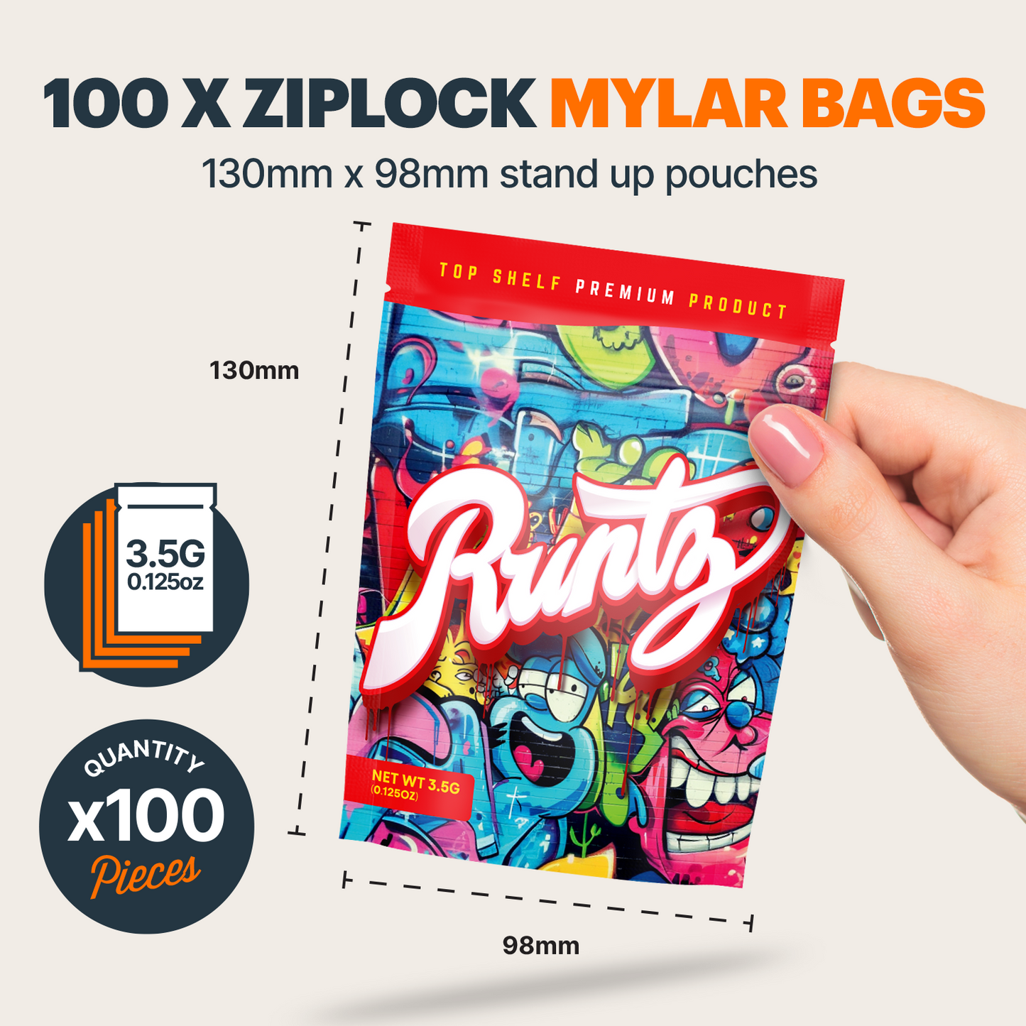 Runtz Mylar Bags (x 100)