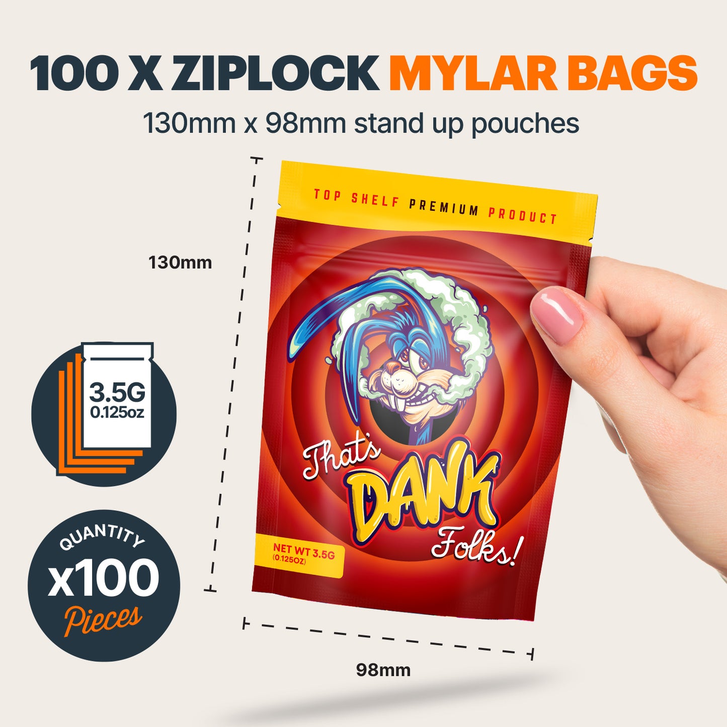 Dank Mylar Bags (x 100)