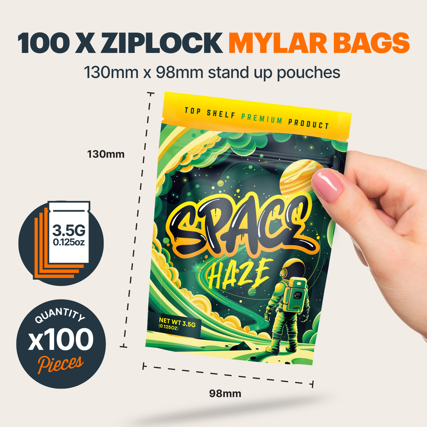 Space Haze Mylar Bags (x 100)